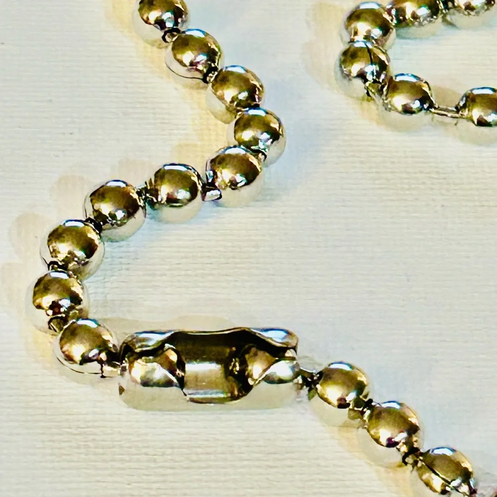 Ball chain stainless steel silver 34” length, width 6 mm - Picture 4 of 5